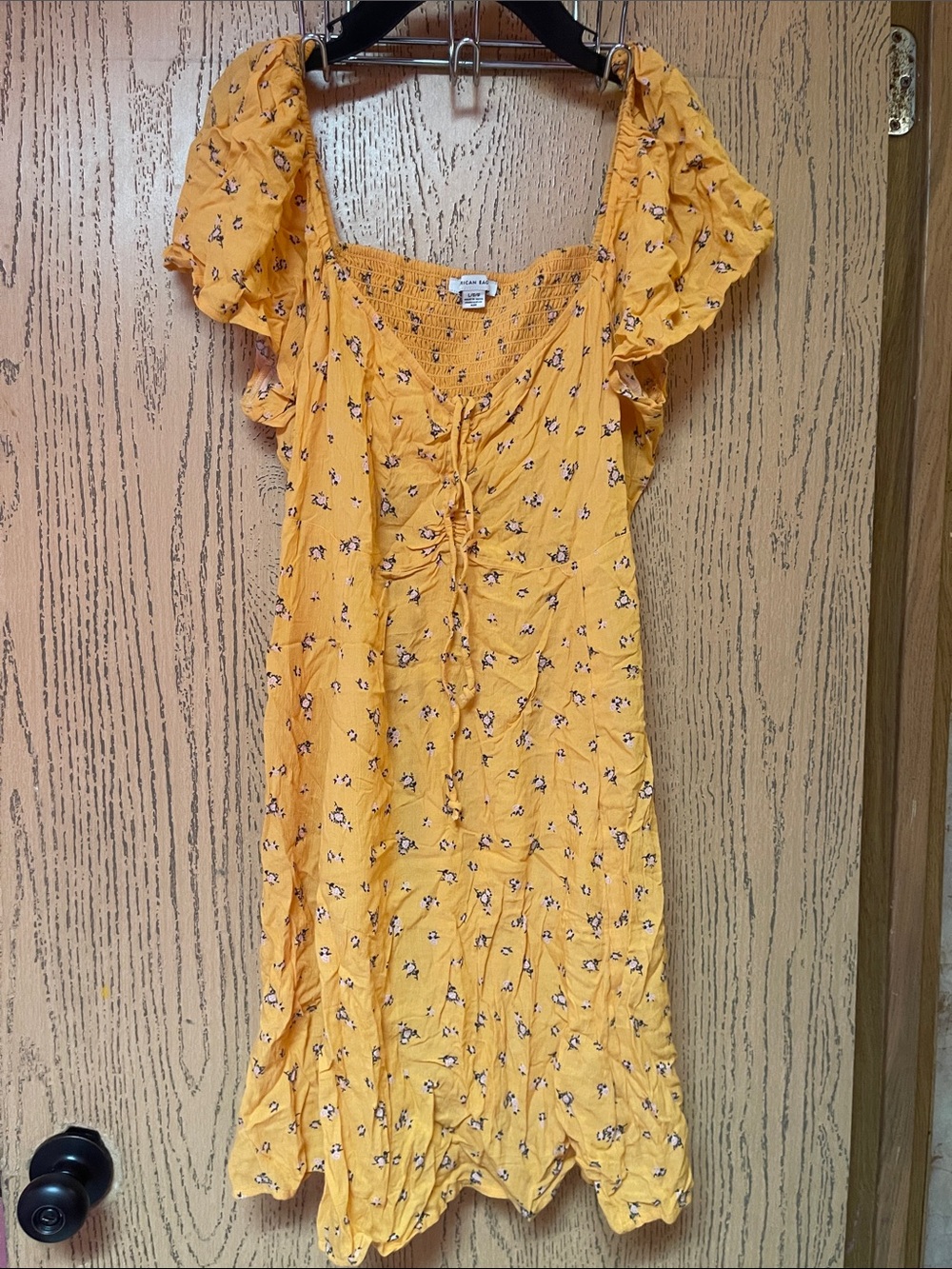American Eagle Outfitters Mustard Floral Mini Dress